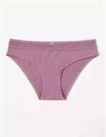 Fat Face Pointelle Lace Band Mini Brief in Purple