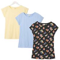 New Women Fat Face Cotton Rich Ivy Black Print T-Shirt Top Size 6 -12 RRP £27.50 - 8 Regular