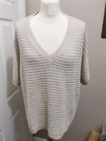 Fat Face Felicity V Neck Oversized Knitted Short Sleeve Tee Size M RRP £45 - M Regular