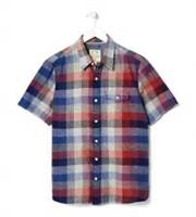 Fatface Mens Bordeaux Red Mayland Buffalo Check Shirt - L Regular