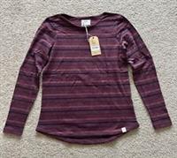 Fat Face Long Sleeved Womens Top Size UK 8 Plum Purple Stripe BRAND NEW Cotton - 8 Regular