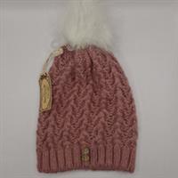 Fat Face Knitted Pom Beanie Pink One Size
