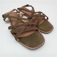 Fat Face Estelle Suede Strap Sandals Khaki Square Toe Size 6 NEW F2