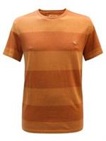 FF Men's T-Shirt with Orange Block Stripes - L Regular