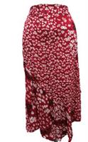 BNWT FatFace Daisy Breeze Scarlet Red Midi Skirt Size 16 Printed Flowers - 16 Regular