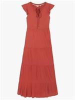 £New Ex Fat Face Mid-Orange Suki Beaded Tie Jersey Maxi Dress RRP£56 Size 16-10 - 10-12-14-16 Regular