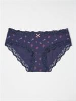 Fat Face Floral Stripe Short Knickers in Navy Blue - 16 Regular