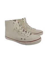 Fat Face Trainers White Leather Size 6.5 EU40 Women High Top Lace Up Zip Sneaker