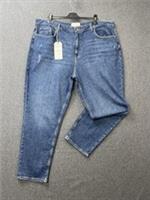 Fatface women's jeans size 22 L Linton vintage tapered distressed mid blue denim - 22 Regular
