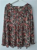 Fat Face Dylan Tunic Blouse Top Size 14 Black Floral Long Sleeve Oversized BNWT - 14 Regular