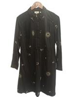 Fat Face Madagan Celestial Scene Dress Black Embroidered Size 8