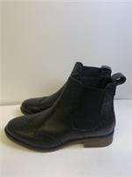 NEW FAT FACE BLAIR BLACK LEATHER PULL ON CHELSEA ANKLE BOOTS UK 7