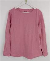 Fat Face Organic Cotton Bree Long Sleeve Tee Pink Size 18 Boat Neck NEW F2 - 18 Regular