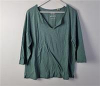 Fat Face Organic Cotton Porter Tee Notch Neck Duck Egg Blue Size 18 NEW F2 - 18 Regular