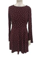 Nobody's Child Women's Dress Size 12 Burgundy Polka Dot Jersey Skater New F1 - 12 Regular