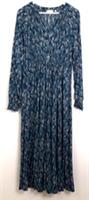 Fatface 100%Viscose Women's Maxi Dress Size 14 Button Front Blue Mix NWOT F2 - 14 Regular