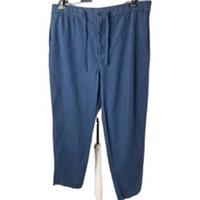 Fat Face Twill Trousers Navy Womens UK 20 Straight Leg Elastic Waist NWT - 20 Regular