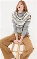 Fat Face Cassie Grey FairIsle Jumper Size 14 - 14 Regular