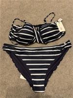 Fatface Breton Twist Top Navy Bikini Set Size 22 BNWT - 22 Regular