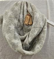 FAT FACE Ladies Star Snood Scarf Grey White Brand New With Tags