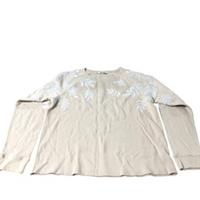 FatFace Women's Long Sleeve Embroidered Top Beige Floral Design Cotton UK12