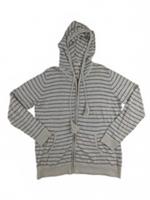 Fat Face Cream & Navy Striped Zip Hoodie UK 12 Cotton Blend Casual - 12 Regular