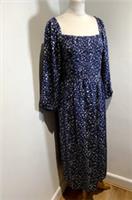 Copper & Black Fat Face Dress UK 12 R NEW smock 'Lola Mark Make Midi' blue print - 12 Regular