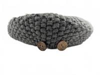 Fat Face Grey Chunky Knit Beret Hat Wool Blend One Size