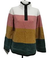 BNWT Fat Face Airlie Colour Block Multicolour Size 14 100%Cotton Women's 3/4 Zip - 14 Regular