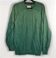 Fat Face Men's Long Sleeve Green Jumper Size M Medium Wool Cotton Knit Sweater - M Regular