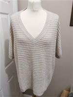 Fat Face Felicity V Neck Oversized Knitted Short Sleeve Tee Size M RRP &pound;45 - M Regular
