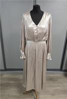 FatFace Gold Rina Metallic Midi Dress12R BNWT - 12 Regular