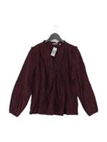 Fat Face Women's Blouse UK 14 Red 100% Cotton Basic New with tags