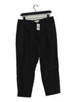 Fat Face Women's Trousers UK 14 Black Linen with Cotton Straight Capri