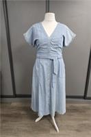 FatFace Womens Blue Odette Denim Midi Dress 16R BNWT - 16 Regular