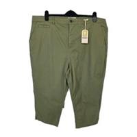 Fat Face Womens Cropped Trousers W44 L20 Green Organic Cotton Chino NWT Sz 20 - 20 Regular