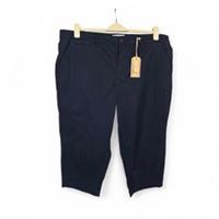 Fat Face Womens Cropped Trousers W42 L20 Navy Blur Cotton Chino NWT Sz 20 - 20 Regular