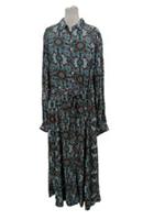 Fat Face Women's Shirt Dress Size 16S Teal Mix Tile Floral Button Drawstring New - 16 Petites