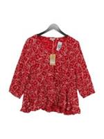 Fat Face Women's Top XL Red 100% Viscose Basic New with tags
