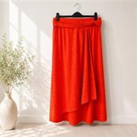 FatFace Orange Wrap Skirt UK 16 Linen Viscose Summer Midi NWT W34 Boho Holiday - 16 Regular