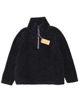 Fat Face Womens Zip Neck Fleece Jumper UK 18 XL Navy Blue Flecked Polyester DK13 - 18 Regular