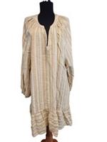 FatFace Amy Linen Blend Stripe Dress Natural Size 24 - 24 Regular