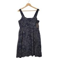 FatFace Paisley Print Dress Size 16 Women's Blue Buttons Sleeveless Zip Preloved - 16 Regular