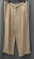 Fat Face size 18 beige 100% linen wide leg trousers BNWOT 38-39 inch waist - 18 Regular