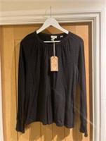 Ladies Fat Face Black Micro Star Top Size 10 - 10 Regular