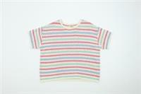FatFace Women's Top Size 16 Cream Mix Knitted Striped Crew Neck Short Sleeve New - 16 Regular