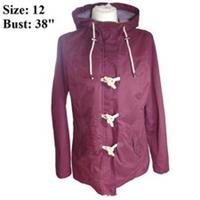 Fat Face Womens Jacket Roseanne Water Resistant Coat Wine - Size UK 12 Bust 38" - 12 Regular