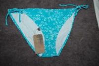 Fat Face Side Tie Bikini Bottoms Aqua and White Size UK 18 BNWT - 18 Regular