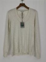 Brand New | Fat Face | Long Sleeve Tilly Scoop Neck Cotton Jumper | Sz 12 Beige - 12 Regular