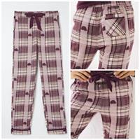 Fat Face Ladies hedgehog Purple check PJ Pyjama Lounge Bottoms 100% Cotton bnwt - 12 Regular